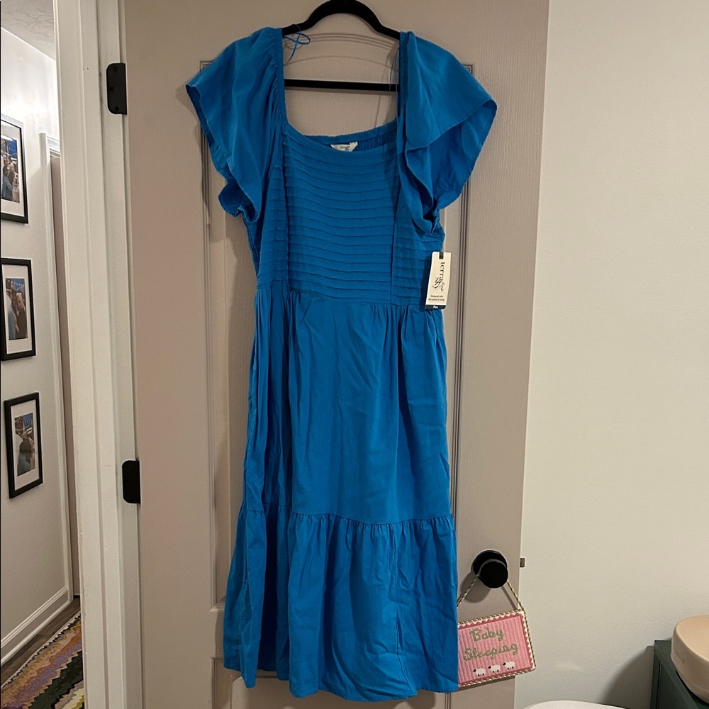 Terra & Sky Blue Midi Dress